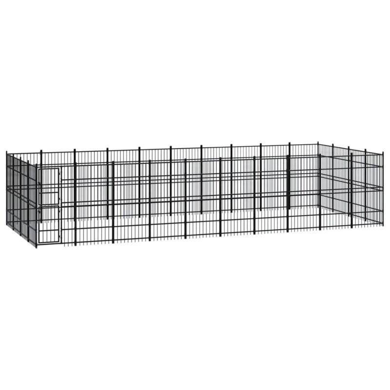 VidaXL Hundezwinger Box Stahl 9,6 m, 3,84 m, 2 m