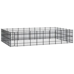 VidaXL Hundezwinger Box Stahl 9,6 m, 5,76 m, 2 m