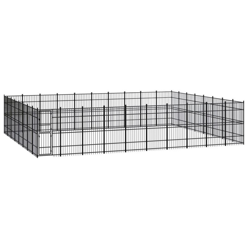 VidaXL Hundezwinger Box Stahl 9,6 m, 7,68 m, 2 m