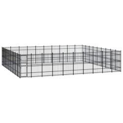 VidaXL Hundezwinger Box Stahl 9,6 m, 8,64 m, 2 m