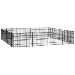 VidaXL Hundezwinger Box Stahl 9,6 m, 9,6 m, 2 m
