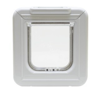 Cat Mate Elite I.D. Anhänger elektronische Katzenklappe mit 4-Wege-Verriegelung und Timer – Weiß (305 W)