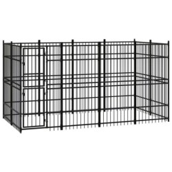 VidaXL Hundezwinger Box Stahl 3,84 m, 1,92 m, 2 m