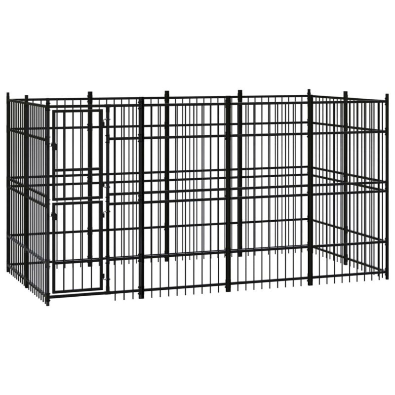 VidaXL Hundezwinger Box Stahl 3,84 m, 1,92 m, 2 m