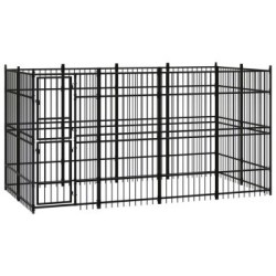 VidaXL Hundezwinger Box Stahl 3,84 m, 1,92 m, 2 m