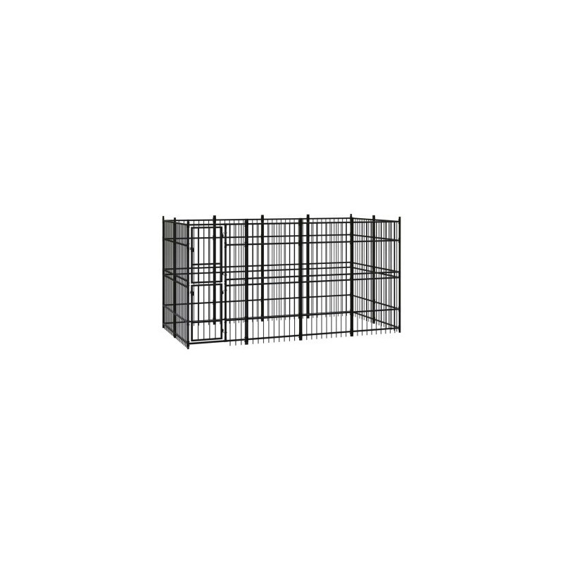 VidaXL Hundezwinger Box Stahl 3,84 m, 1,92 m, 2 m