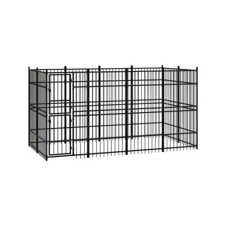 VidaXL Hundezwinger Box Stahl 3,84 m, 1,92 m, 2 m