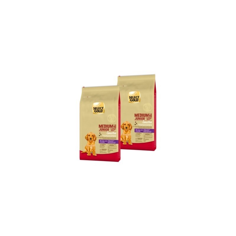 SELECT GOLD Sensitive Medium Junior Lamm/Lachs/Kartoffel 2x12 kg