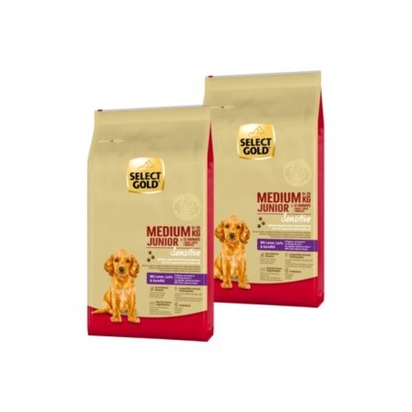 SELECT GOLD Sensitive Medium Junior Lamm/Lachs/Kartoffel 2x12 kg