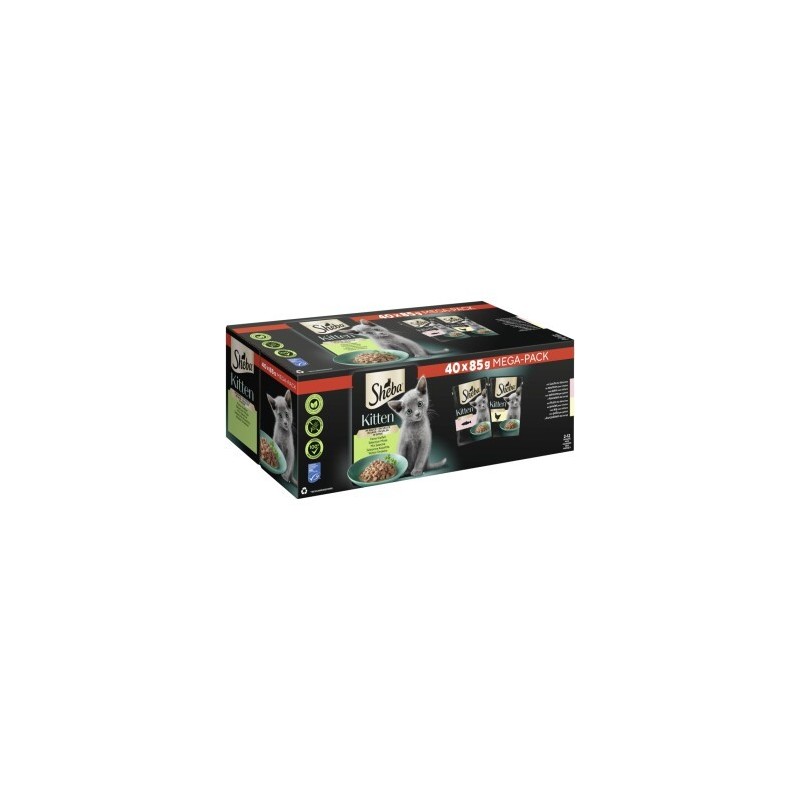 Sheba Multipack Mega-Pack Kitten in Sauce Feine Vielfalt mit Lachs, mit Huhn MSC 40x85 g