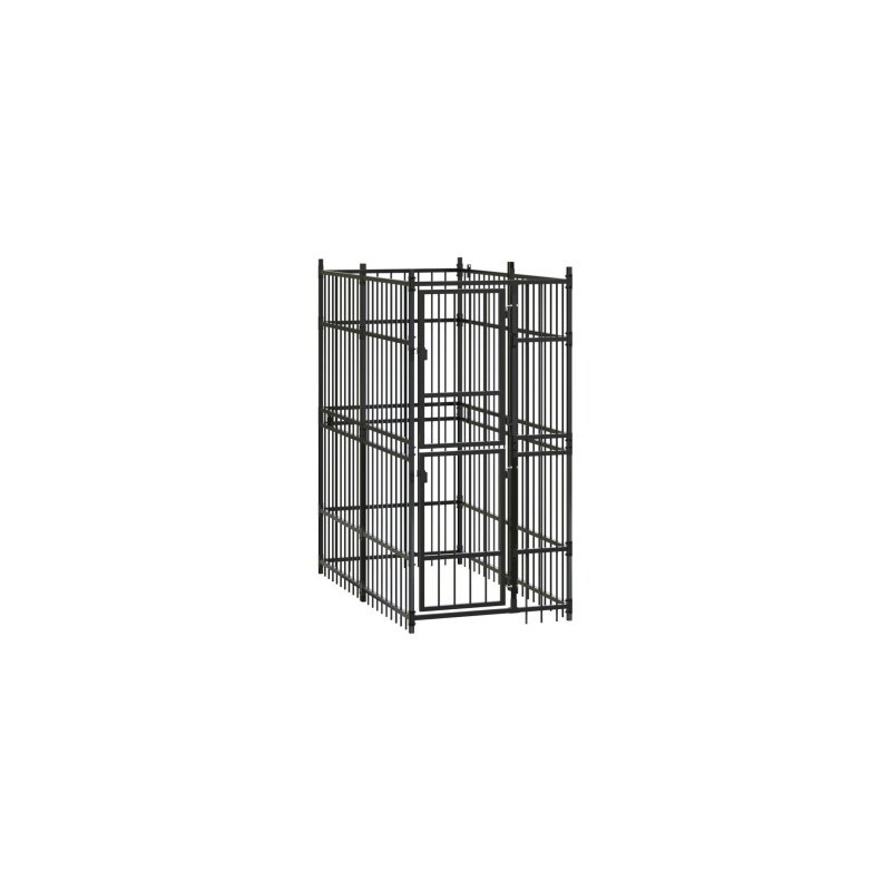 VidaXL Hundezwinger Box Stahl 96 cm, 1,92 m, 2 m