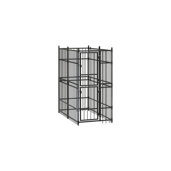 VidaXL Hundezwinger Box Stahl 96 cm, 1,92 m, 2 m