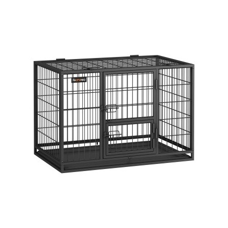 FEANDREA L/XL Hundekäfig hochbelastbar 92,5 cm, 57,5 cm, 64 cm