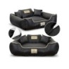 Hundebett, KINGDOG-Laufstall, ECO-LEDER, Farbe: Schwarz, abnehmbar, rutschfester Bezug, M-XL M schwarz
