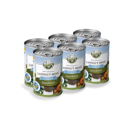 Bellfor Hundefutter Nass mit Insekten für Welpen - Landgut-Menü Junior - 6x400g