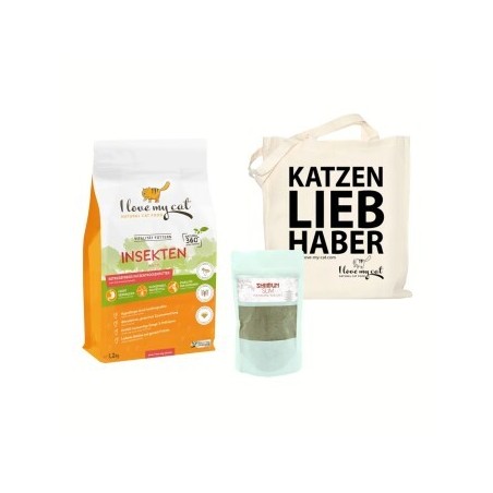 I love my cat Futterset mit Insektenfutter für ernährungssensible Katzen mit Gewichtsproblemen