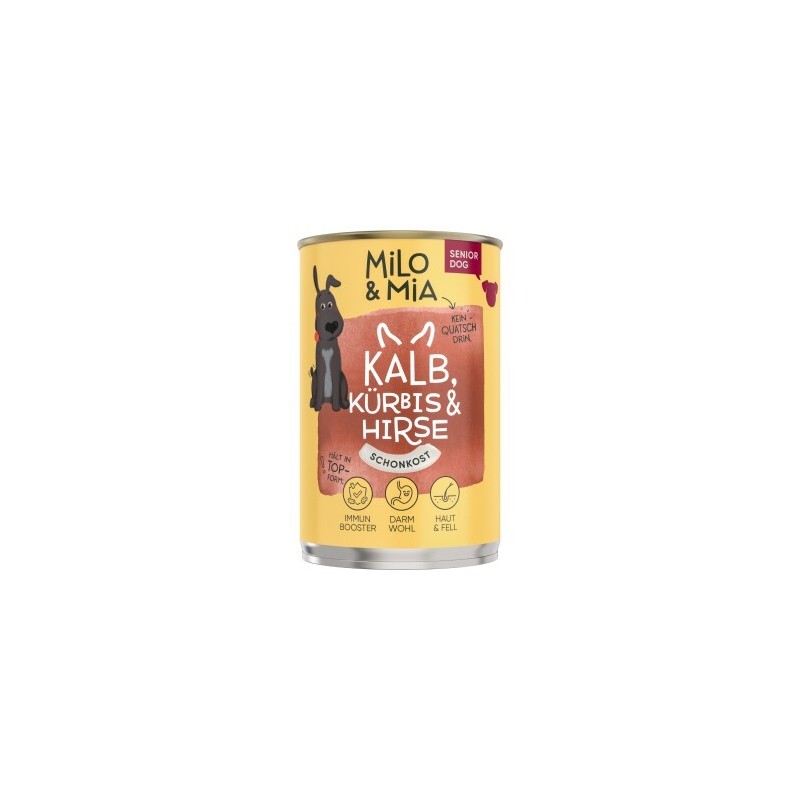 Milo & Mia Kalb, Kürbis & Hirse 24x400 g