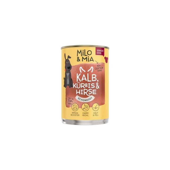 Milo & Mia Kalb, Kürbis & Hirse 24x400 g
