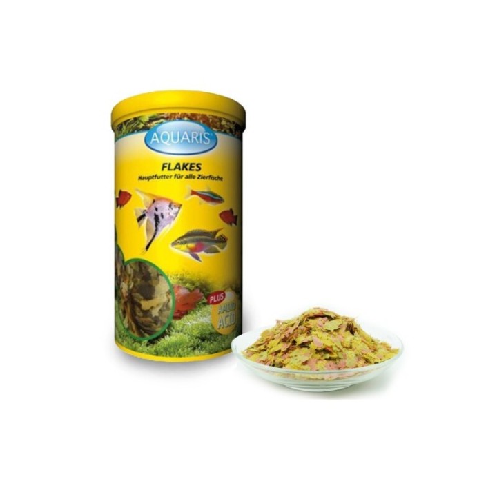 AQUARIS Aquarium Fischfutter - Flakes - 180g / 1 L