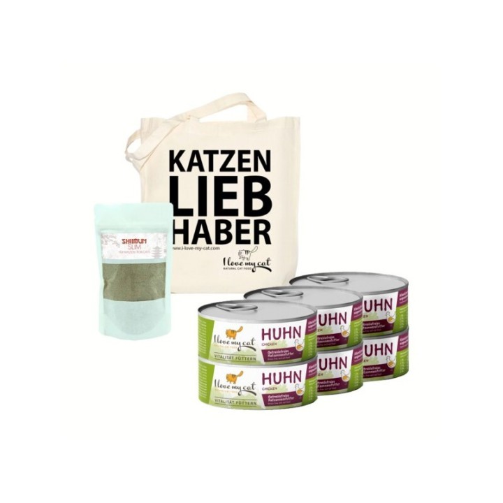 I love my cat Futterset Katzenfutter Nass mit Huhn für übergewichtige Katzen Nahrungsergänzung