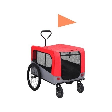 VidaXL 2-in-1 Fahrradanhänger rot
