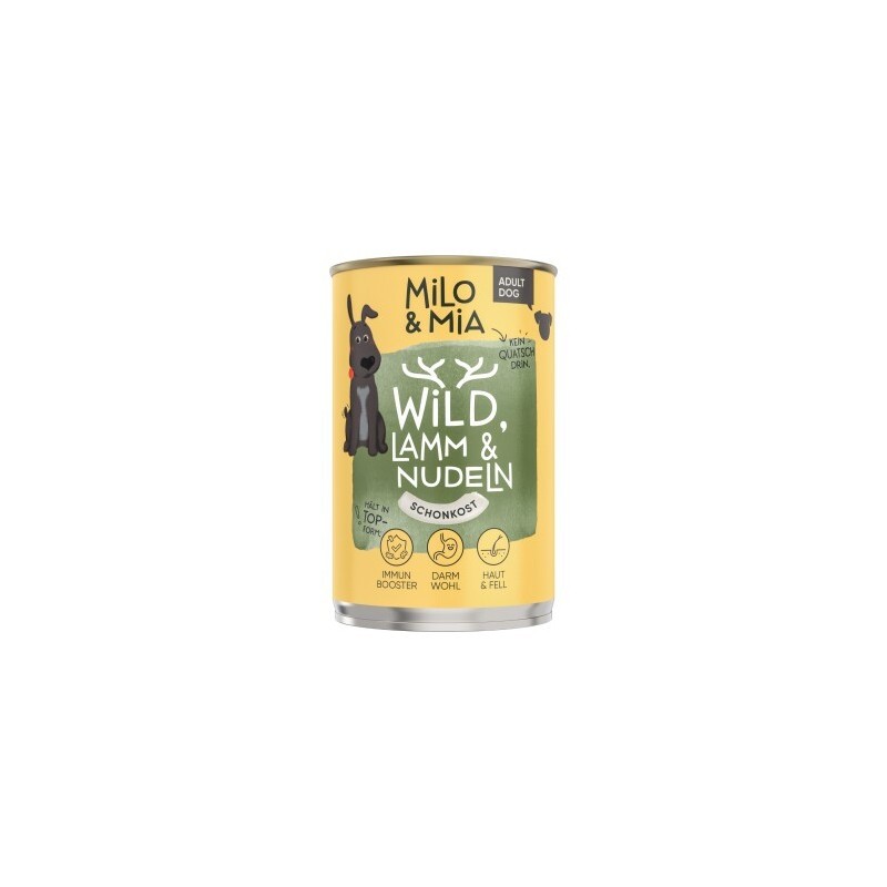 Milo & Mia Wild, Lamm & Nudeln 6x400 g