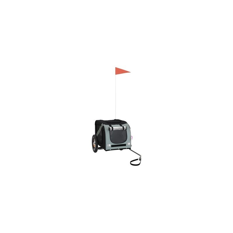 VidaXL Fahrradanhänger Hund 124 x 53 x 53 cm (L x B x H) grau
