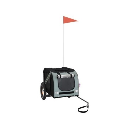 VidaXL Fahrradanhänger Hund 124 x 53 x 53 cm (L x B x H) grau