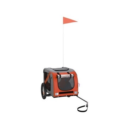 VidaXL Fahrradanhänger Hund 124 x 53 x 53 cm (L x B x H) orange