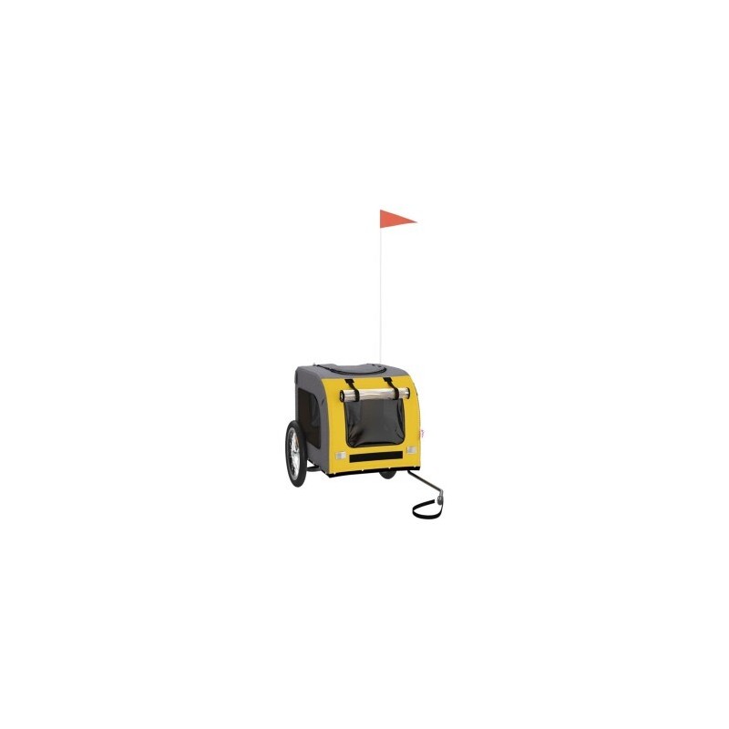 VidaXL Fahrradanhänger Hund 125 x 64 x 66 cm (L x B x H) gelb