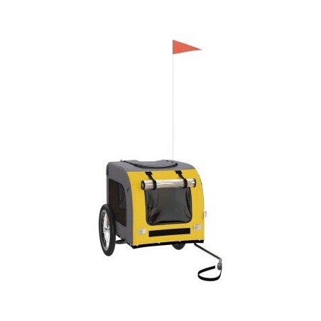 VidaXL Fahrradanhänger Hund 125 x 64 x 66 cm (L x B x H) gelb