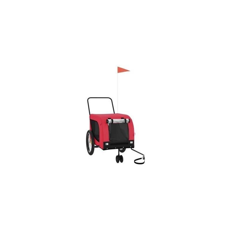 VidaXL Fahrradanhänger Hund 134 x 68 x 74 cm (L x B x H) rot