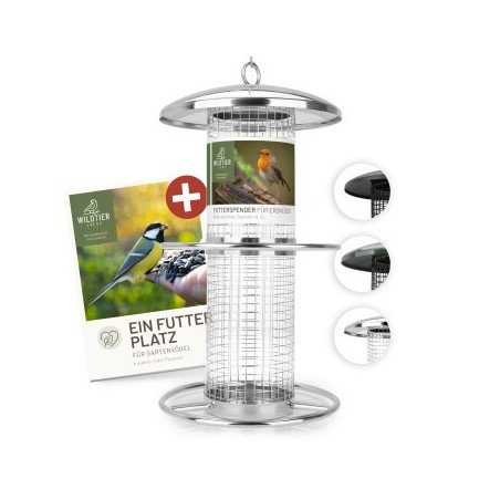 wildtier liebe Futterspender für Erdnüsse 26cm, Silber