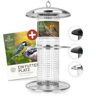 wildtier liebe Futterspender für Erdnüsse 26cm, Silber