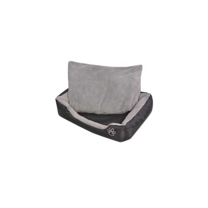 VidaXL Hundebett mit gepolstertem Kissen Schwarz/Grau 80 cm, 80 cm, 21 cm