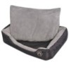 VidaXL Hundebett mit gepolstertem Kissen Schwarz/Grau 80 cm, 80 cm, 21 cm