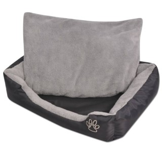 VidaXL Hundebett mit gepolstertem Kissen Schwarz/Grau 58 cm, 58 cm, 19 cm