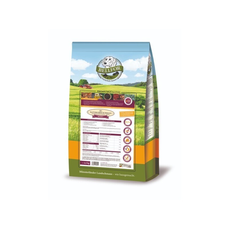 Bellfor Hundetrockenfutter mit Insekten - Naturfarm-Schmaus Mini 2,5 kg