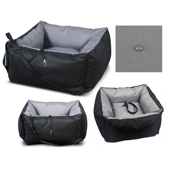 Autotransporter für einen Hund, wasserdicht, Befestigung hinter dem Sitz, 55x55 cm S schlachtschiff grau