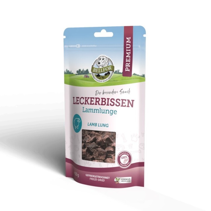 Bellfor Leckerbissen für Hunde mit Lammlunge - 50g
