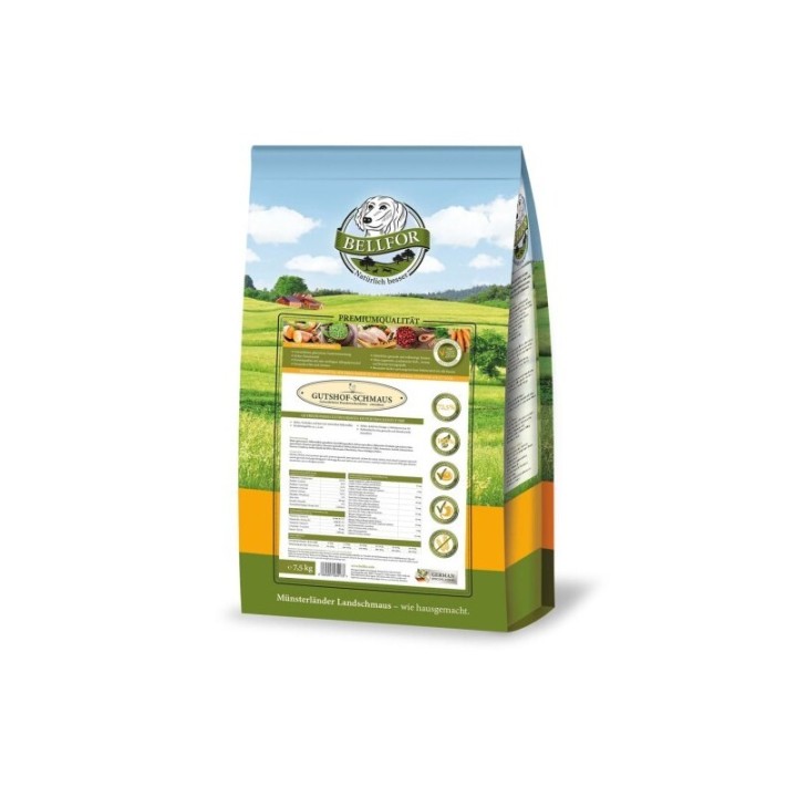 Bellfor Trockenfutter für Hunde mit Huhn, Truthahn und Entenfleisch - 7,5 kg