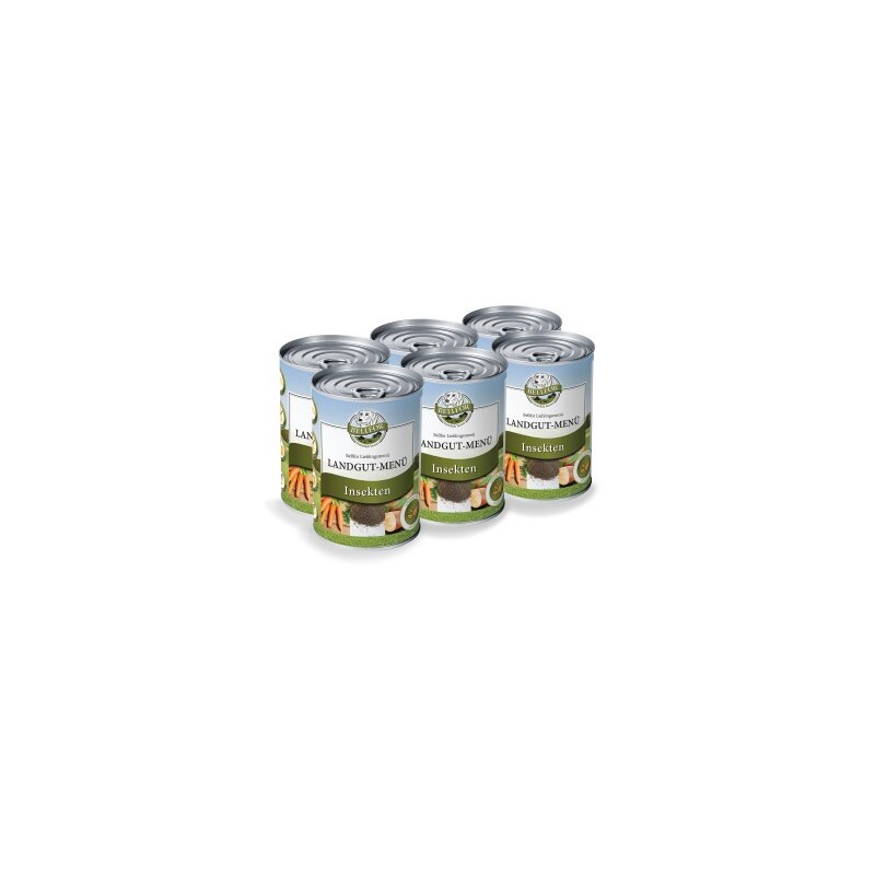 Bellfor Hundefutter Nass mit Insekten Landgut-Menü - 6x400g