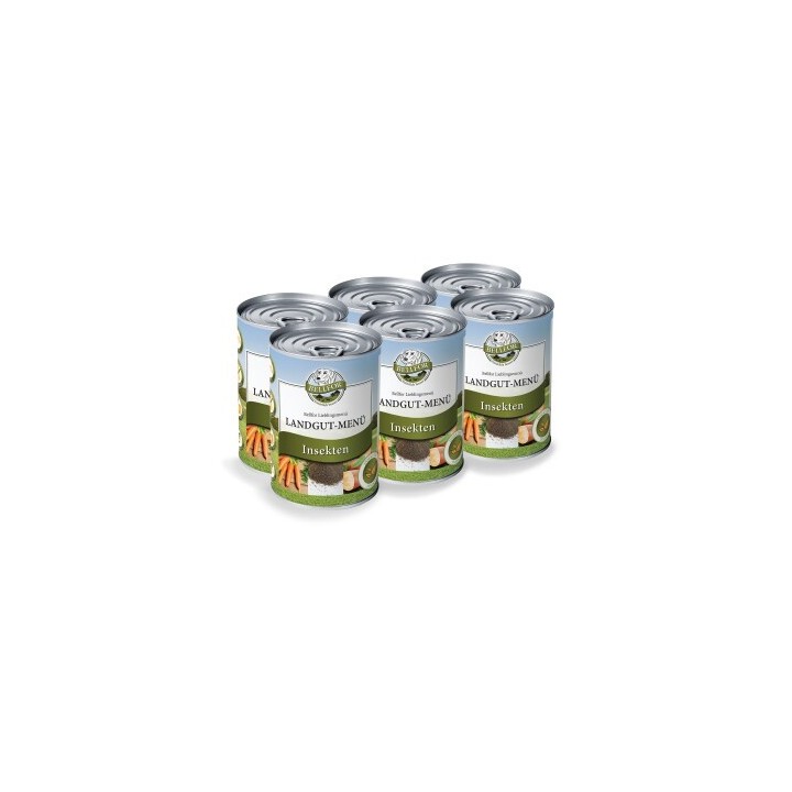 Bellfor Hundefutter Nass mit Insekten Landgut-Menü - 6x400g