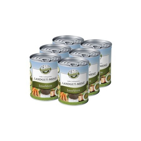 Bellfor Hundefutter Nass mit Insekten - Landgut-Menü - 6x800g