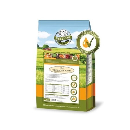 Bellfor Trockenfutter für Hunde mit Lachs und Forelle Forstbach-Schmaus - 10 kg