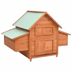 VidaXL Hühnerstall 150 x 96 x 110 cm (B x T x H) naturfarben