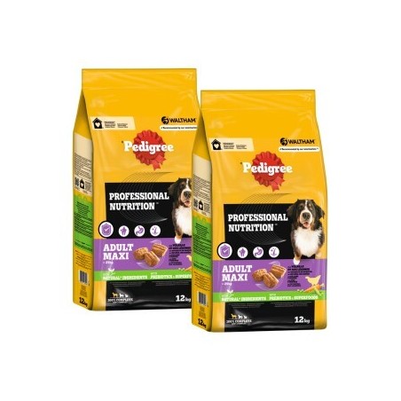 Pedigree Professional Nutrition Adult Maxi 25kg mit Geflügel und Gemüse 2x12 kg
