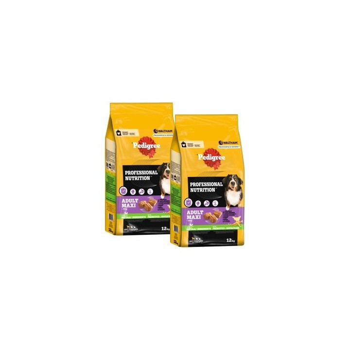 Pedigree Professional Nutrition Adult Maxi 25kg mit Geflügel und Gemüse 2x12 kg