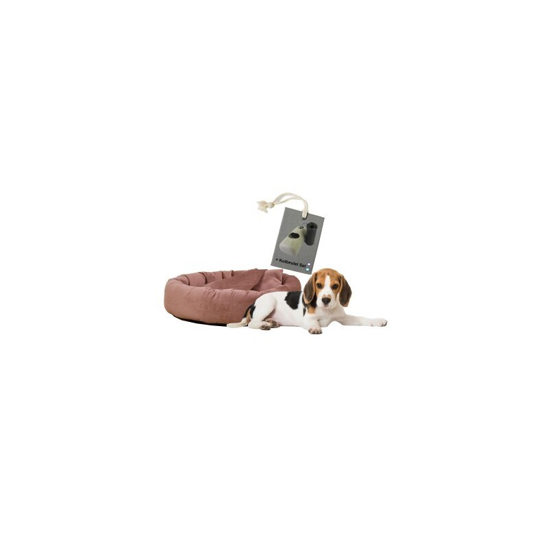 Rohrschneider ® Hundekissen inkl. Gratis-Beigabe, Kuschelhöhle "Denver" altrosa M