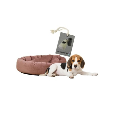 Rohrschneider ® Hundekissen inkl. Gratis-Beigabe, Kuschelhöhle "Denver" altrosa M
